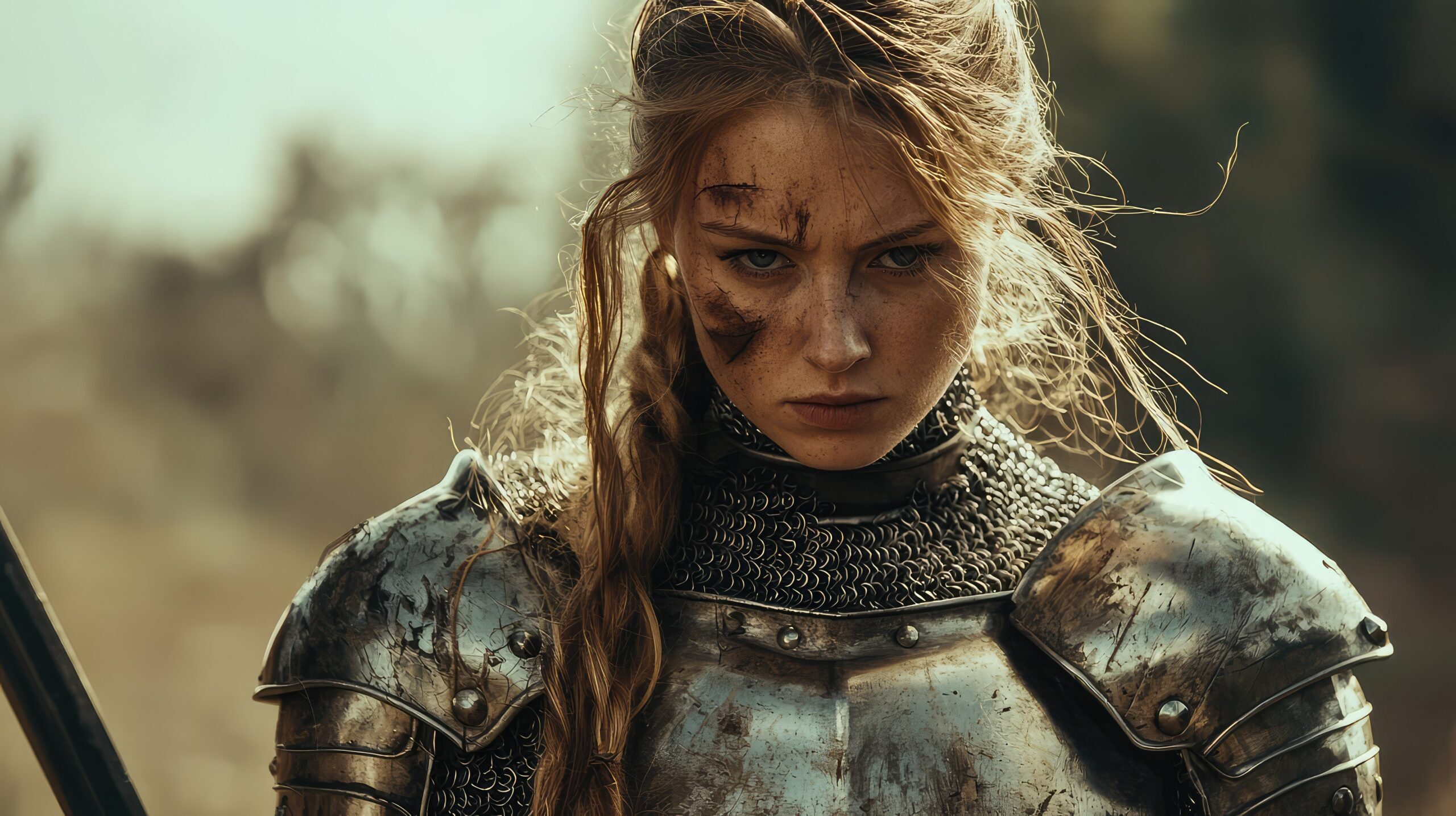 Warrior in battle armour
